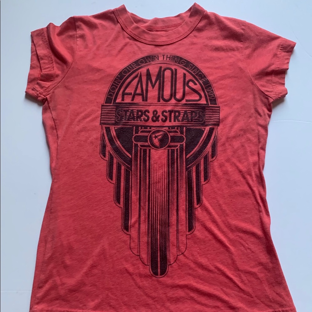 🦄 Coral Famous Stars and Straps T-Shirt